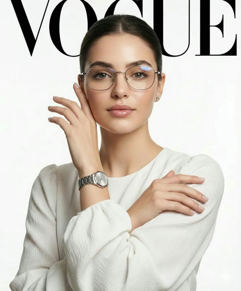 极简银镜白绸女郎VOGUE 的效果示例图