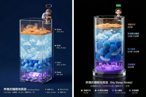 可爱的睡眠报告海报 的效果示例图