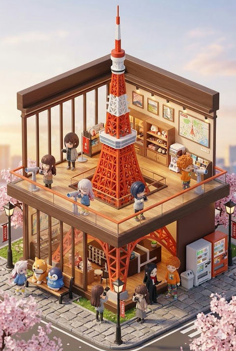 Q版微缩旅行概念设计 的效果示例图