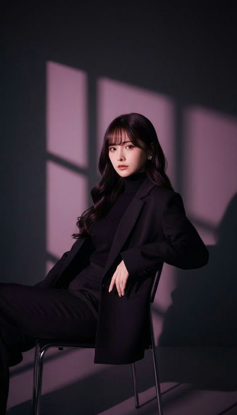 一位年轻女性的时尚电影肖像 的效果示例图