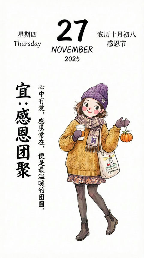 手绘日历插画 的效果示例图