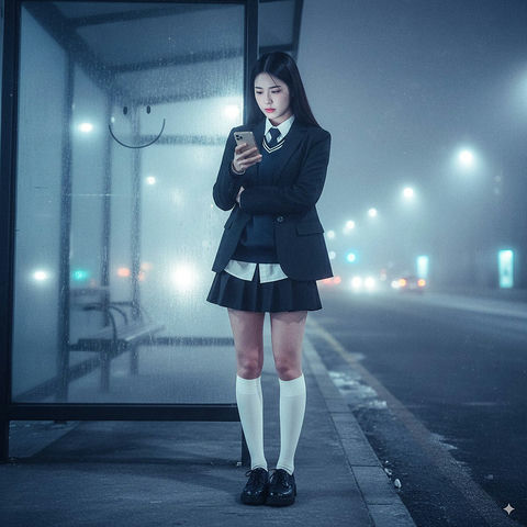 全身夜景肖像 的效果示例图