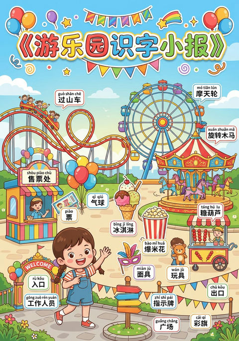 识字小报元提示词 的效果示例图