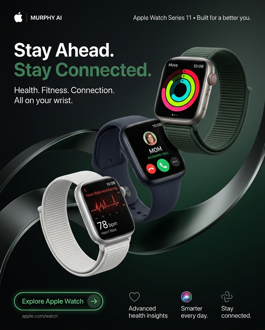 Apple Watch 系列超高级 4:5 垂直豪华宣传海报 的效果示例图
