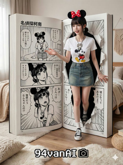 漫画中的人物走出画面 的效果示例图