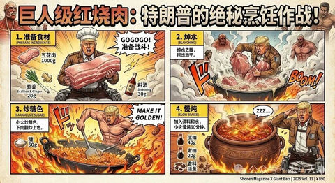 进击的巨人画风菜谱:红烧肉 的效果示例图