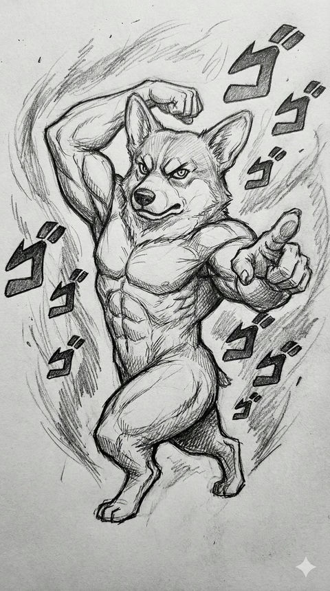 JOJO风铅笔扭曲立绘 的效果示例图