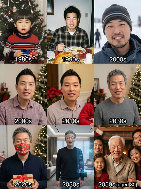 出生到80岁各个年龄段的节日照片 的效果示例图