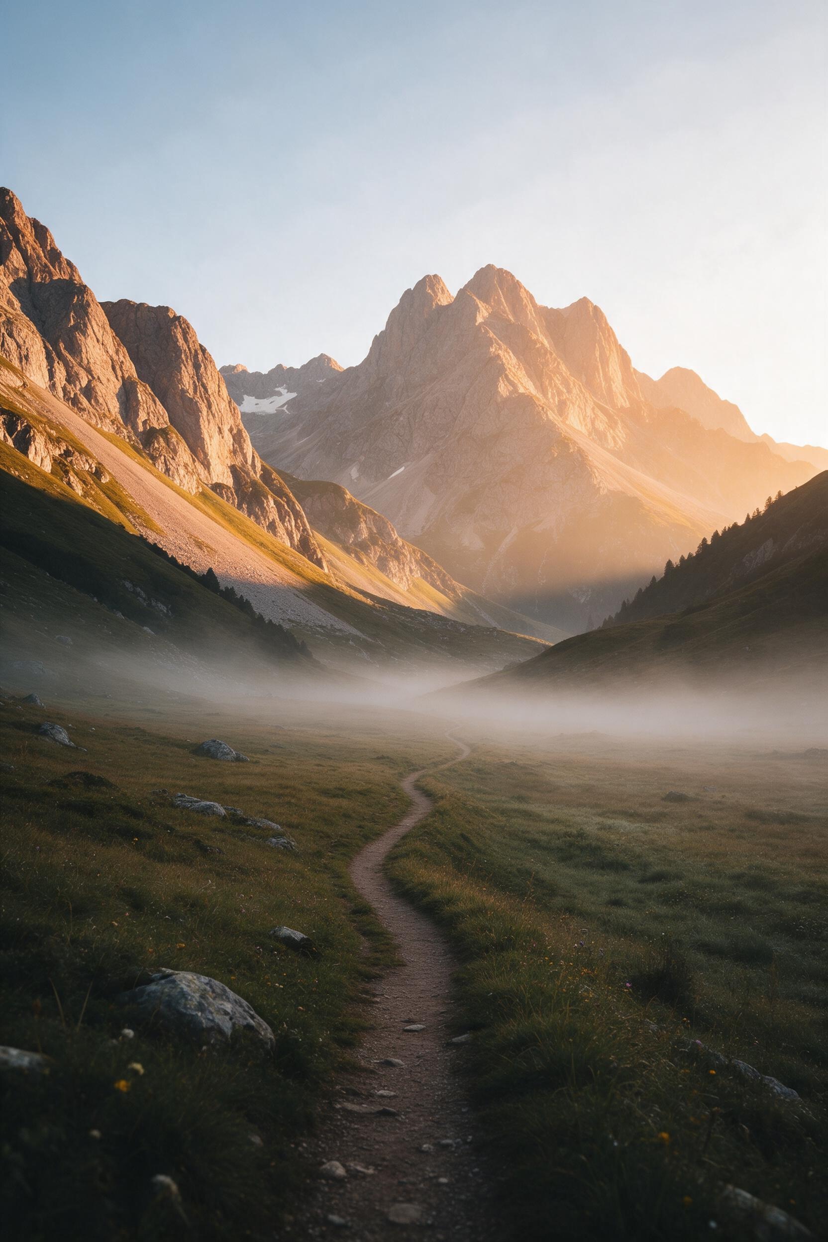 日出时的宁静山景 的效果示例图