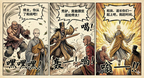 香港武侠3格漫画 的效果示例图