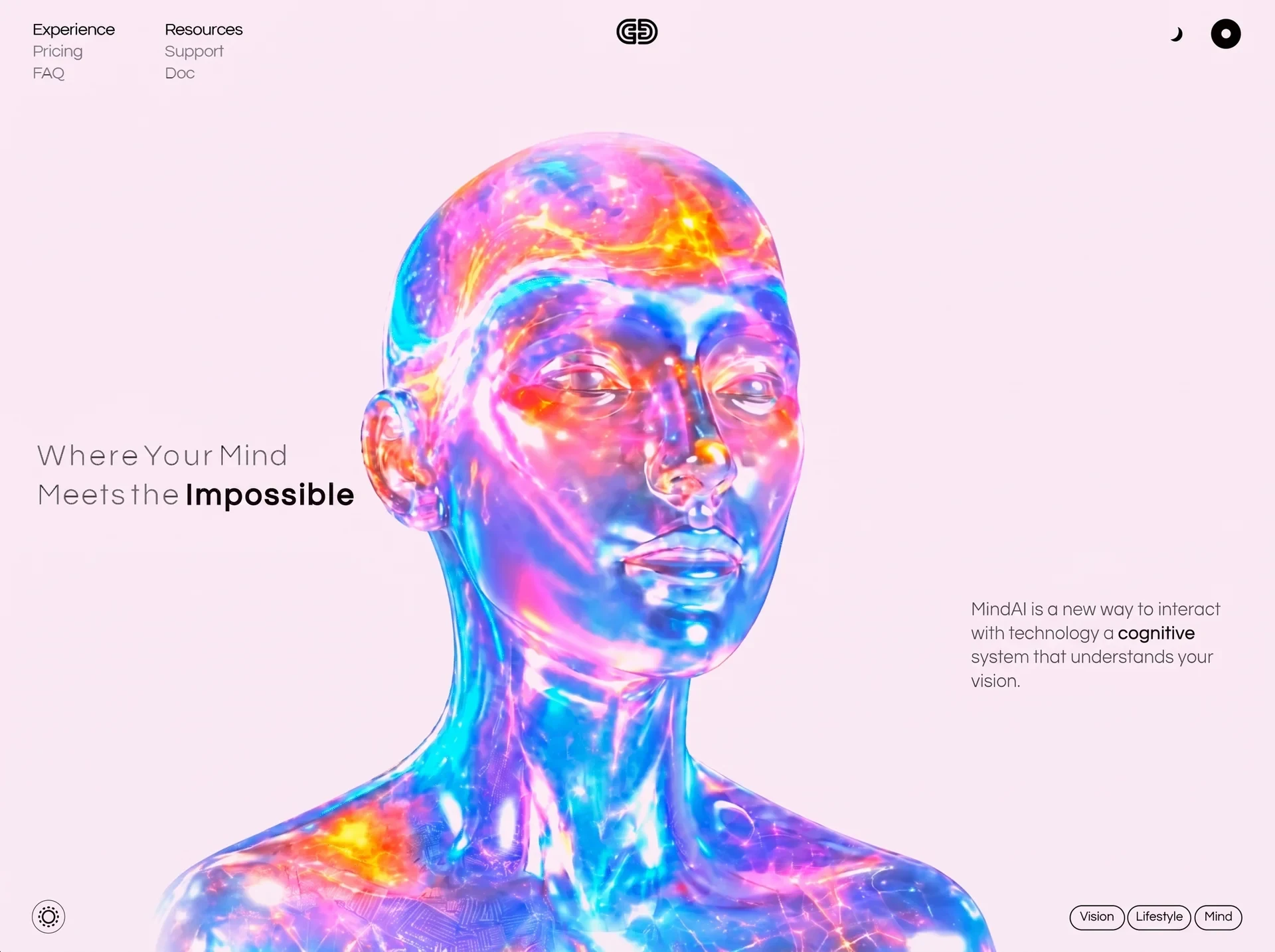 Mind AI 三维智能首屏 的效果示例图