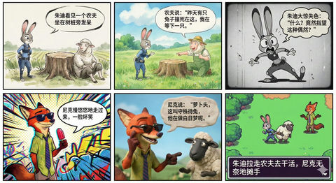 6格漫画每一格的风格都不同 的效果示例图