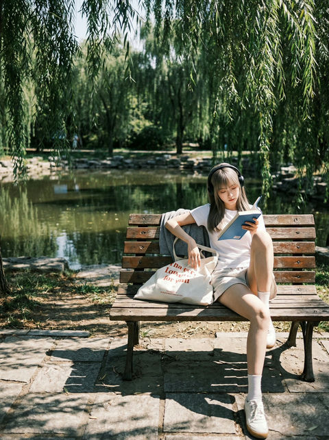 公园阅读夏日的静谧时光 的效果示例图