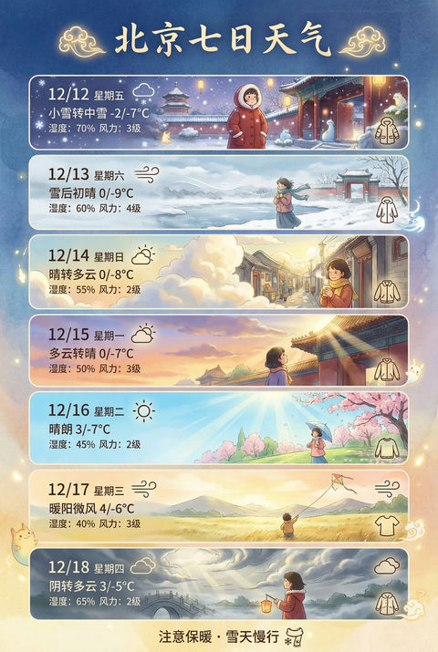 北京7日天气预报-海报 的效果示例图