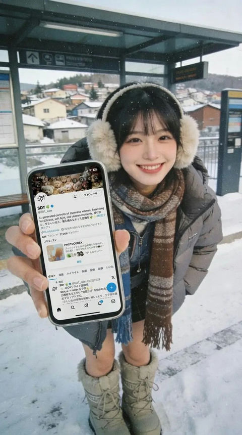 女生展示自己手机照片 的效果示例图