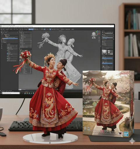 手办-ZBrush建模屏显与万代风格包装盒 的效果示例图
