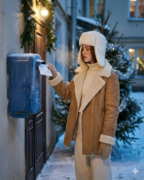 雪夜邮筒投信剪影 的效果示例图
