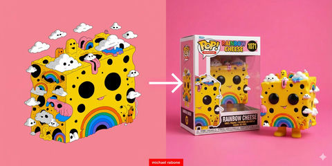 卡通画变成 Funko Pop 乙烯基人偶 的效果示例图