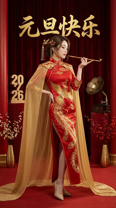 元旦特辑-复古旗袍名媛风 的效果示例图