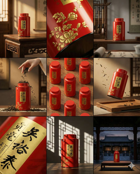 茶叶品牌9宫格视觉分镜设计 的效果示例图
