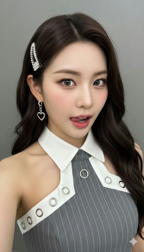 年轻的东亚女性K-Pop偶像风格 的效果示例图