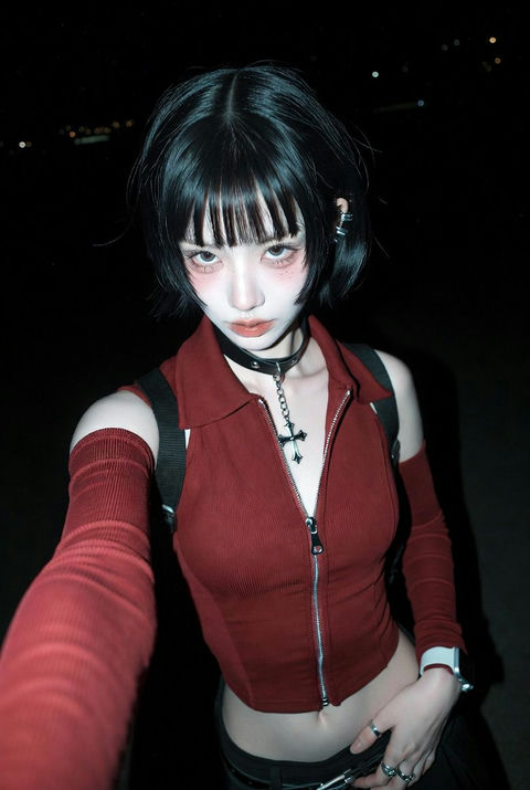 夜闪酷飒自拍少女 的效果示例图