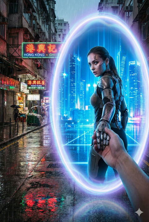 现实世界传送门动漫角色跨界场景 的效果示例图