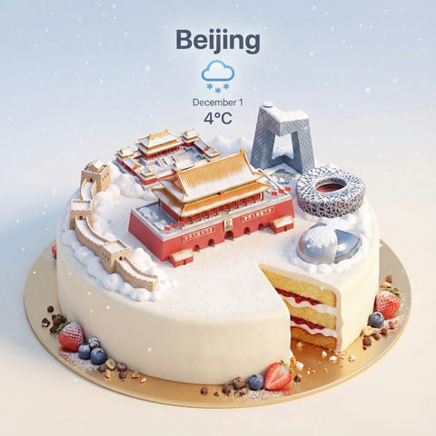 城市地标做成的蛋糕 的效果示例图