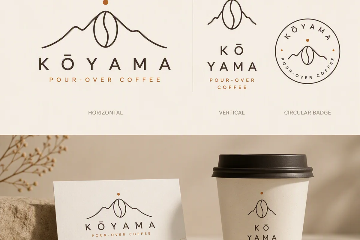 极简咖啡品牌LOGO 的效果示例图