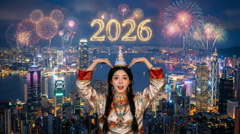 香港维多利亚港烟花秀 的效果示例图