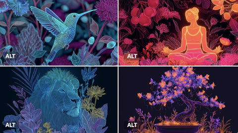 霓虹花卉和谐插图 的效果示例图