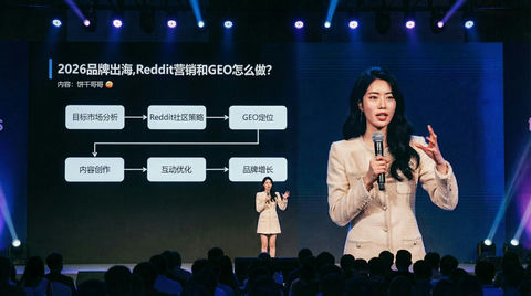 人物放到一个逼格拉满的大会现场 的效果示例图
