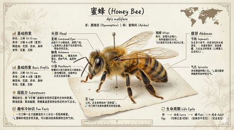 博物馆展品级别的昆虫知识科普图谱 的效果示例图