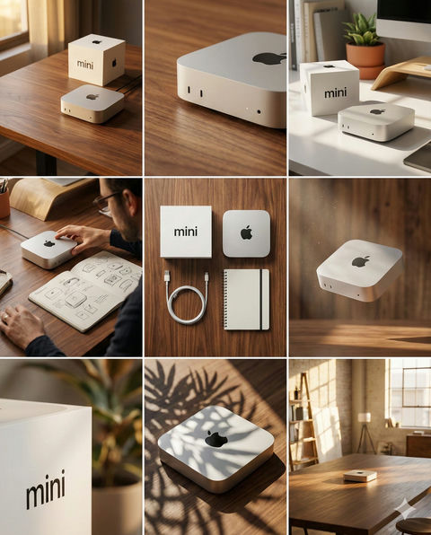 Mac mini 3×3品牌设计视觉故事板-简洁版 的效果示例图