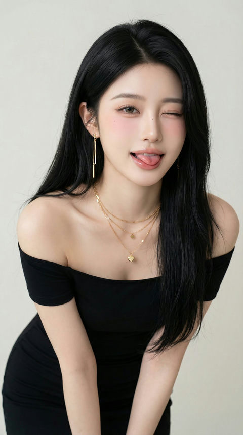 俏皮黑裙少女撩人写真 的效果示例图