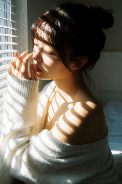 百叶光影少女写真效果示例