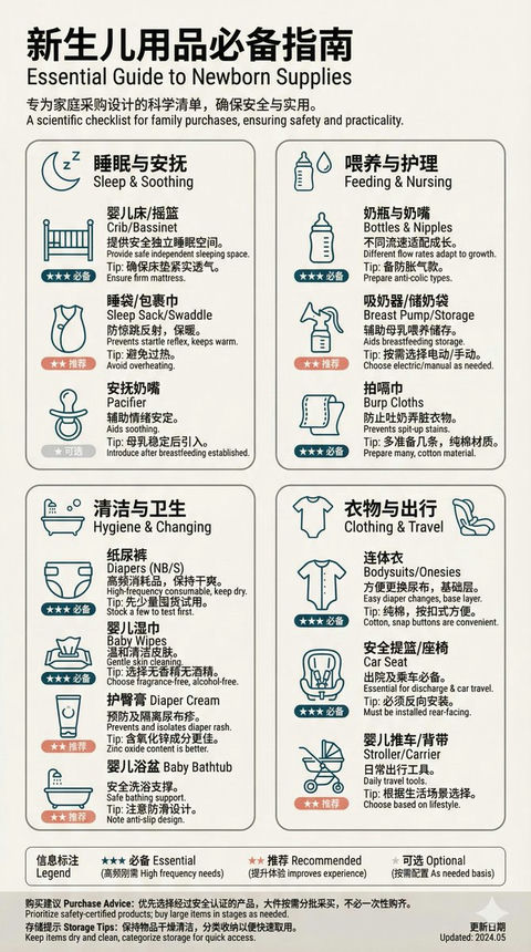 极简瑞风婴儿清单海报 的效果示例图