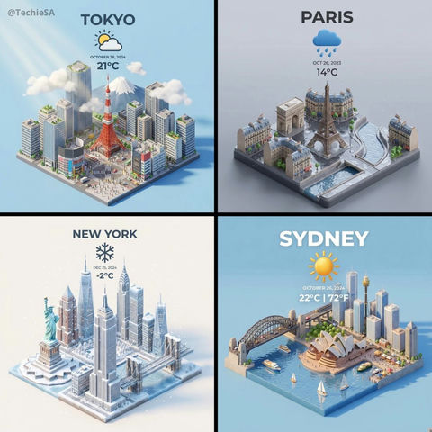 城市俯视等距3D卡通微缩场景 的效果示例图