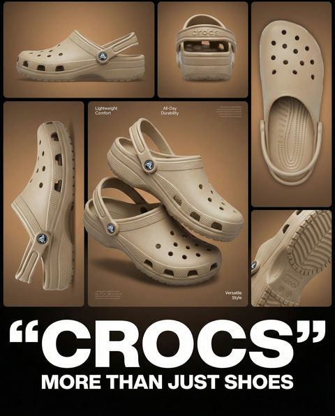 米色Crocs多角海报 的效果示例图