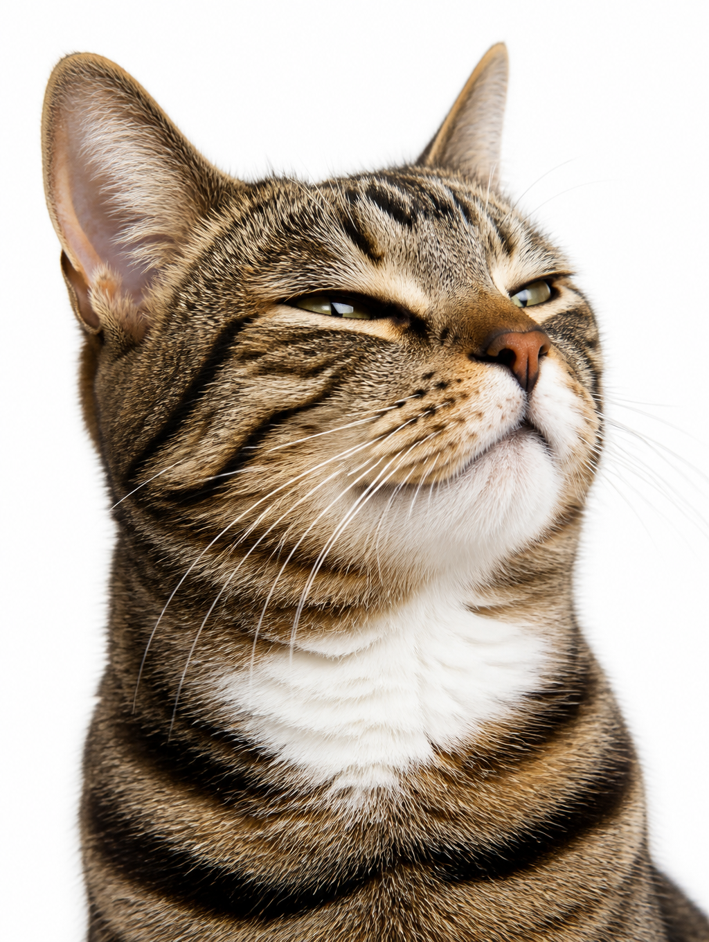 一只虎斑猫的特写肖像 的效果示例图