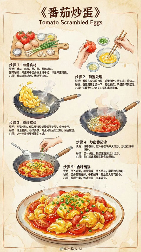 菜谱-番茄炒蛋 的效果示例图